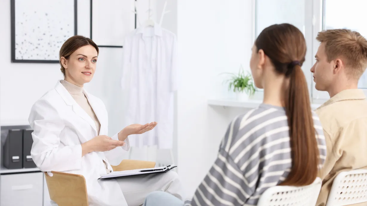 Medical professional explaining male hormone health